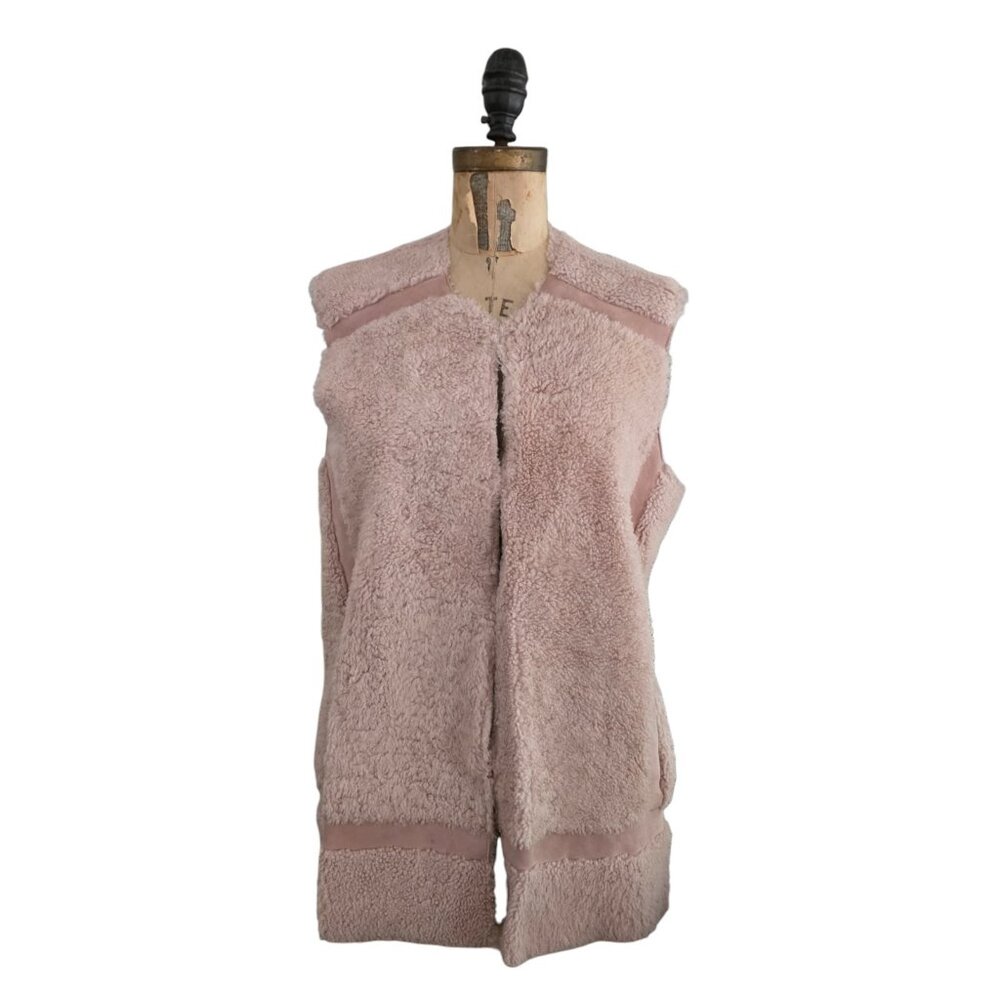 Maximilian Shearling Lamb Vest Blush L NWT $995